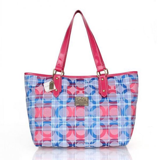 Coach Poppy In Signature Medium Blue Totes CDR  Coach Poppy In Signature Medium Blue Totes CDR